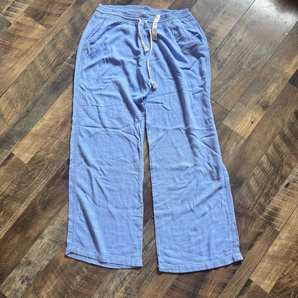 Angel Kiss Casual Light Blue Gauzey Linen Drawstring Pants XL